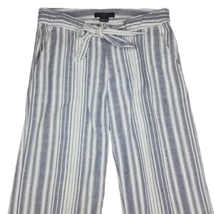 Sanctuary Coastal Striped Cotton Relaxed Loose Fit Wide Leg Cropped Pants 27